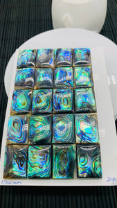 Abalone Shell Rectangle Cabs- 15x20 mm Size- Pack of 1 Pc- AAAA Quality-  Natural Abalone Cabochons