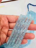 6mm Blue Topaz heishi Faceted Beads  - AAA Quality- Natural Blue topaz Beads- length 10 Inches