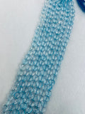 7mm Blue Topaz coin Faceted Beads  - AAA Quality- Natural Blue topaz Beads- length 10 Inches