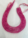 8MM Pink Quartz faceted Heishi , AAA Grade Faceted beads, Length 14" machine cut faceted . crystal quartz coating beads