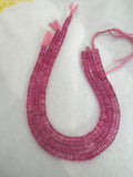 8MM Pink Quartz faceted Heishi , AAA Grade Faceted beads, Length 14" machine cut faceted . crystal quartz coating beads