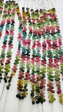 Tourmaline Faceted Drop Beads- 3-3.5x 5.5 mm Size - AAA Quality - 6 Inch length - Natural Multi Tourmaline Briolette