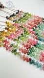 Tourmaline Drop Beads - 3X5 mm Size - AAA Quality - 6 Inch length - Natural Multi Tourmaline Briolette