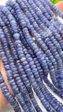 Tanzanite Roundel Beads - 6 mm Size- Length 14'' - Natural Tanzanite Rondelle Beads