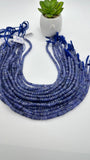 Tanzanite Roundel Beads - 6 mm Size- Length 14'' -  Natural Tanzanite Rondelle Beads