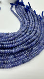 Tanzanite Roundel Beads - 6 mm Size- Length 14'' - Natural Tanzanite Rondelle Beads