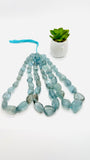 Moss Aquamarine Faceted Nugget Beads • Length 16 inch  AAAA •  Moss Aquamarine Freeform Beads