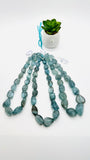 Moss Aquamarine Faceted Nugget Beads • Length 16 inch  AAAA •  Moss Aquamarine Freeform Beads