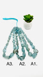 Moss Aquamarine Faceted Nugget Beads • Length 16 inch AAAA • Moss Aquamarine Freeform Beads