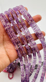 Pink Amethyst Faceted Heishi Beads • 6 mm Size • 14 Inch Length - AAA Quality • Pink Amethyst Beads