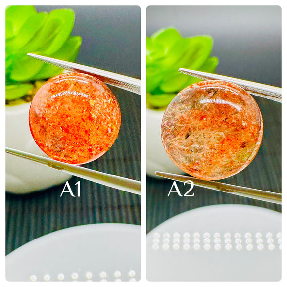 Sunstone Round Cabochon • Code A1-A2 • AAA Quality • Sunstone Round Cabs • Natural Sunstone Cabs