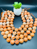 Orange Calcite Round Beads 20 MM - Length 40 cm - AAA Quality- Rare Available Beads - 100% Natural