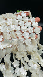White MOP Flower Beads • 18x18 mm Size • 5 Petal Flower - 40 cm length • AAA Quality • Natural White Mother of Pearl