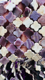 Wampum Quahog Shell Clover Flower Beads • 13x13 mm Size • 40 cm length • AAA Quality • Natural Wampum Shell • Purple Color