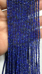 Lapis lazuli Round Beads 2 mm size • Length 40 cm • AA+ Quality •  Natural Lapis without any treatment or dyed