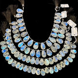 Moonstone Faceted Briolette • 4A Quality • Length 10 Inch • Moonstone Faceted Pear Briolette Beads
