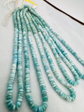 Larimar faceted Heishi 6mm , Length 16 Inch Larimar Good Quality beads - Larimar Heishi/tyre faceted Beads.