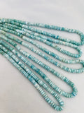 Larimar faceted Heishi 6mm , Length 16 Inch Larimar Good Quality beads - Larimar Heishi/tyre faceted Beads.