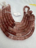 Strawberry Quartz faceted Heishi 6MM / 7MM - AAA Quality Faceted Beads, Faceted heishi/ Tyre beads.