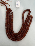 Hessonite Garnet faceted Heishi, size 6mm, length 16" Mozambique garnet, brown garnet faceted heishi/tyre shape.