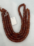 Hessonite Garnet faceted Heishi, size 6mm, length 16" Mozambique garnet, brown garnet faceted heishi/tyre shape.