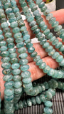 Grandidierite Faceted Roundel Beads- 6 to 10 mm size - Code G20- 3A+ Quality - Length 17'' - Natural Grandidierite Rondelle Beads