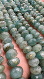 Grandidierite Faceted Roundel Beads- 6-10 / 6-12 mm size - AA+ Quality - Length 17'' - Natural Grandidierite Rondelle Beads