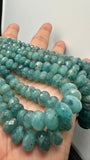 Grandidierite Faceted Roundel Beads - 6-12 mm size - Code G15- 4A+ Quality - Length 17'' - Natural Grandidierite Rondelle Beads