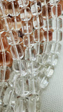 Crystal Tube Beads 9x11 mm size , Crystal Cylindrical Beads - 38 cm Strand - Natural Clear Crystal Beads