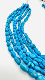 Kingman Turquoise Nugget Beads • 6-12 X 7-9 mm Size • Code #T1 • AAA Quality • Length 40cm • Natural American Turquoise