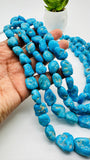 Kingman Turquoise Nugget Beads • 15-22x 12-16 mm Size • AAA Quality • Length 40cm • Natural American Turquoise