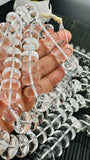 Crystal Roundel Beads • 12 / 14mm Size • Length 40 cm • 100% Natural Clear Crystal Beads • AAA Quality