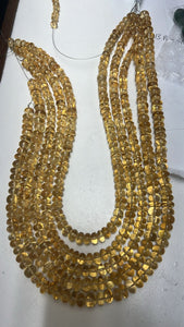 Citrine roundel beads 8mm, length 16 Inch, natural citrine beads.