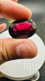 Garnet Oval Cut Stone 16X22 mm size • Pack of 1 Piece •  AAA Quality Natural Garnet Faceted Oval Stone • Orissa(India) Mines