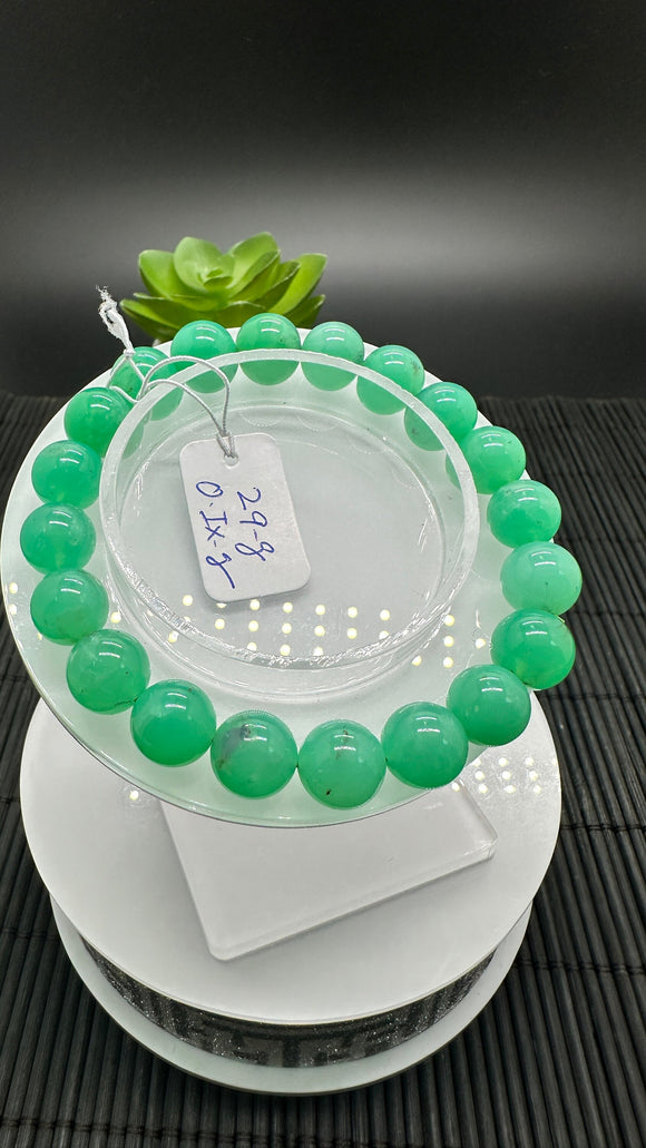 Chrysoprase  Bracelet • 10 mm Size • Code #C29 •  AAA quality • Length 7.5” • Natural Chrysoprase Round Bracelet • Origin Australia