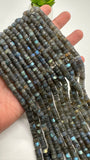 Labradorite Faceted Heist Beads 6.5 -7 mm Size - AAA Quality- Length 13.5 Inch- Labradorite Heishi Beads