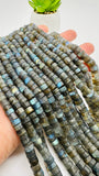 Labradorite Faceted Heist Beads 6.5 -7 mm Size - AAA Quality- Length 13.5 Inch- Labradorite Heishi Beads