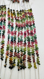 Tourmaline Faceted Drop Beads- 3-3.5x 5.5 mm Size - AAA Quality - 6 Inch length - Natural Multi Tourmaline Briolette
