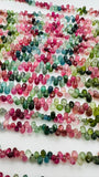 Tourmaline Faceted Drop Beads- AAA Quality - 6 Inch length - Natural Multi Tourmaline Briolettes