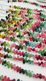 Tourmaline Faceted Drop Beads- AAA Quality - 6 Inch length - Natural Multi Tourmaline Briolettes