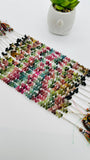 Tourmaline Faceted Drop Beads- 3.5x 6 mm Size- AAA Quality - 6 Inch length - Natural Multi Tourmaline Briolettes