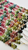 Tourmaline Faceted Drop Beads- 3.5x 6 mm Size- AAA Quality - 6 Inch length - Natural Multi Tourmaline Briolettes