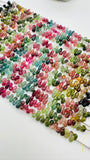 Tourmaline Faceted Drop Beads- 3.5x 6 mm Size- AAA Quality - 6 Inch length - Natural Multi Tourmaline Briolettes