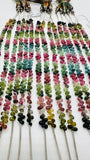 Tourmaline Drop Beads - 3.5x5.5 mm Size - AAA Quality - 6 Inch length - Natural Multi Tourmaline Briolette