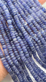 Tanzanite Roundel Beads - 6 mm Size- Length 14'' -  Natural Tanzanite Rondelle Beads