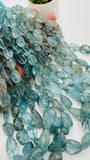 Moss Aquamarine Faceted Nugget • 11-13 x 14-20 mm size • Length 16 inch AAAA • Moss Aquamarine Freeform Beads