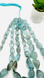 Moss Aquamarine Faceted Nugget Beads • Length 16 inch  AAAA •  Moss Aquamarine Freeform Beads