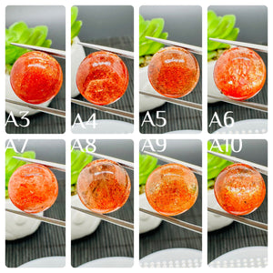 Sunstone Round Cabochon • 14 MM Size • Code A3- A10 • AAAA Quality • Sunstone Round Cabs • Natural Sunstone Cabs