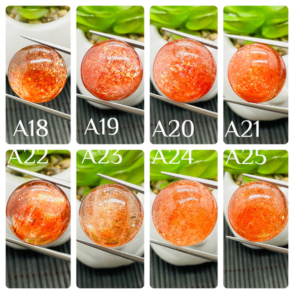 Sunstone Round Cabochon• 16 mm Size • Code A18- A25 • AAAA Quality • Natural Sunstone Cabs