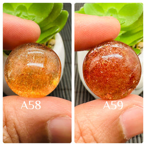 Sunstone Round Cabochon • 20 mm Size • Code A58- A59 • AAA Quality • Sunstone Round Cabs • Natural Sunstone Cabs